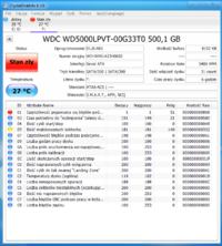 WDC WD5000LPVT 500GB - Błędy RAW, zły stan. Poprawnie kopiuje dane.