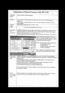 Instrukcja regulacji ciśnienia doładowania z MUT III