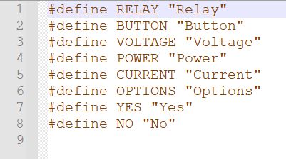 C preprocessor code defining words like Relay and Button.