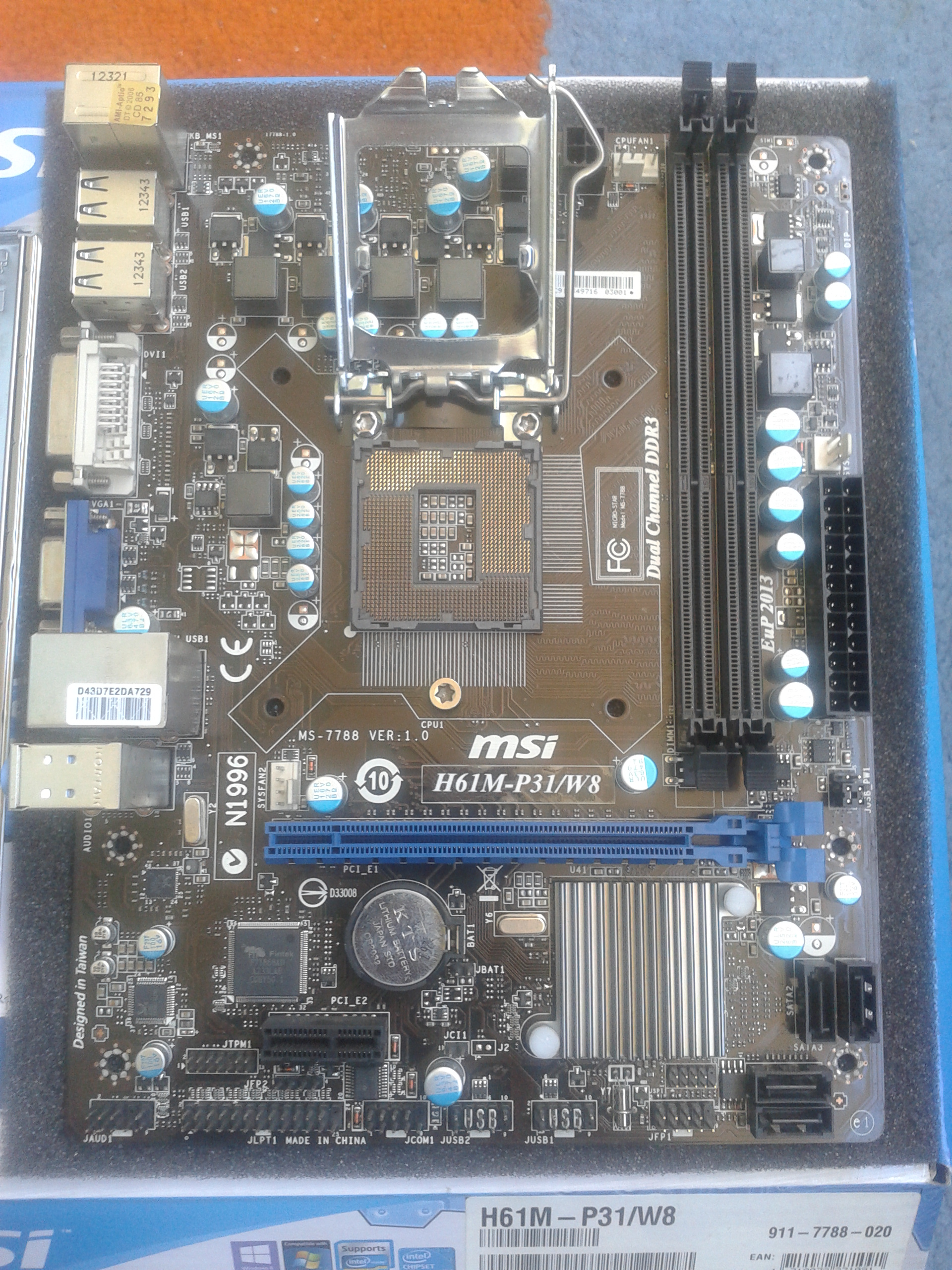 Msi h61m p31 w8 схема подключения