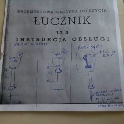 Rysunki i notatki w instrukcji obsługi maszyny do szycia Łucznik LZ 3.