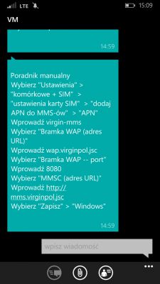 Nokia Lumia 830 - Windows Phone 8.1 brak możliwości konfiguracji APN mms