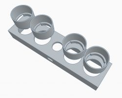 3D-Modell der Displaybasis 3D-Modell einer Displaybasis mit vier zylindrischen Öffnungen.