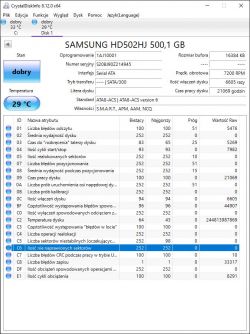 Naprawa dysku HDD SAMSUNG HD502HJ: Błędy w MHDD i Victoria - UEFI, AHCI, Remapowanie