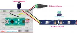 How do I make an LED addressable ribbon light for a cabinet with N.C. reed switches without WiFi?
