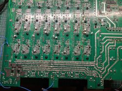 Printed circuit board with electronic components.