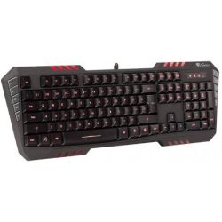 Klawiatura Natec Genesis RX55 z podświetleniem LED i dodatkowymi przyciskami po bokach.