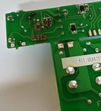 Typ tranzystora i rezystora w T-verter E2-2P5-H1F, TR30 i R312 spalone