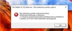 Błąd - Nie znaleziono punktu wejścia procedury MiniDump