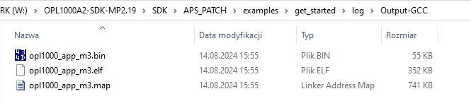 Screenshot showing a list of files in a compilation output folder.