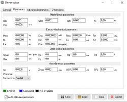 Okno edytora parametrów w programie WinISD.