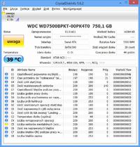 WDC WD7500BPKT-00PK4T0 - Błędy C5 w SMART po instalacji programów, gwarancja?