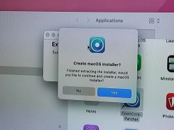 Screenshot: Creating macOS Installer Screenshot with the prompt Create macOS Installer?