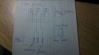 Connection of the lamp (3 bulbs, 2 + 1), double light switch. Connection of the lamp (3 bulbs, 2 + 1), double light switch.
