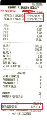 Brakujący dzień w raporcie miesięcznym na kasie fiskalnej Farex PRO 300