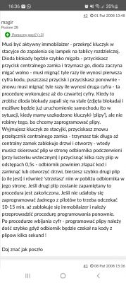 Megane I 98r. - Brak reakcji na centralny zamek, nie odpala, kod podczerwieni