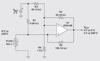 Jak uzyskać napięcie 0-10V z czujnika PT100 (100-212 Ω)?