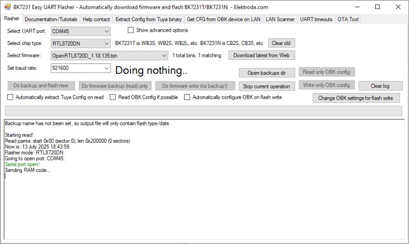Creating a simple BW16E (RTL8720DN) DIY flash tool command line utility