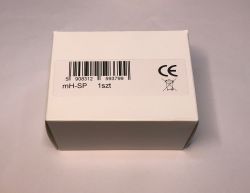 White cardboard box with a barcode label, CE marking, and product description.