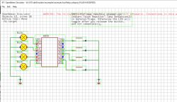 Circuit simulation diagram with four bulbs and a WB3S chip.