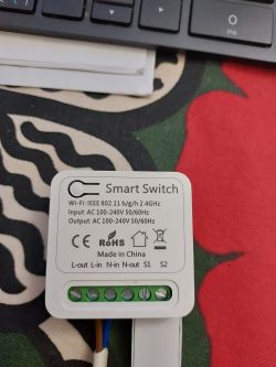 Smart switch Tuya with DIY modification, label view.