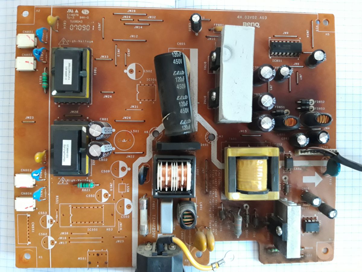 Jakie rezystory dobrać do naprawy zasilacza od monitora BENQ Q20W5?