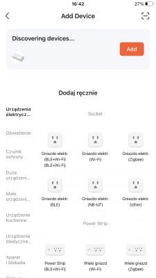 Device Addition Interface in the App App interface for adding a new device.