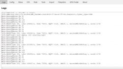 Screenshot of smart home application logs.