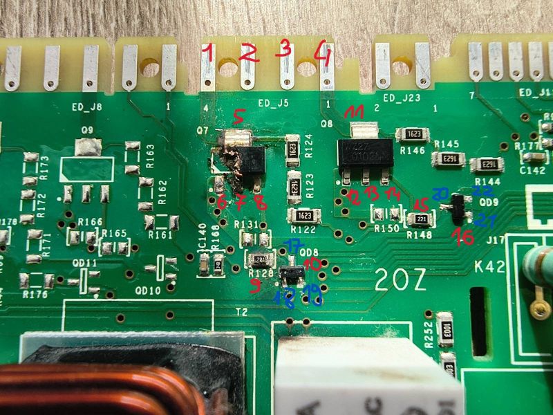 Electrolux EW8H458BP - pompka nie działa, spalony triak i sterowanie bramki
