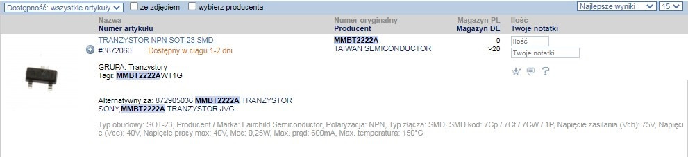 MMBT2907A czy MMBT2222A - zamienniki dla KN2907A i KN2222A? Porównanie ...