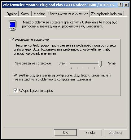 AGP wyłączone w Windows XP na GIGABYTE GA-7VASMFS, Radeon 9600 Pro