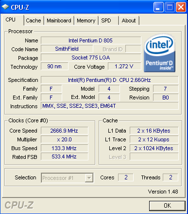 Intel Pentium D 2.66 Problem z OC