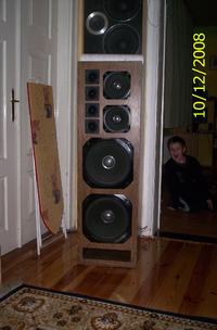 budowa kolumn 2x500 W 3-drożne