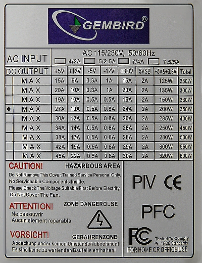 Gembirt model: 350W kondensatory w tym jeden wybuchł i spalony opornik... Gembirt model: 350W kondensatory w tym jeden wybuchł i spalony opornik...