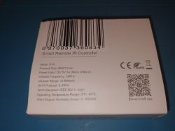 Packaging of the AVATTO S16 IR Transmitter with barcode and technical specifications.