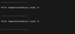 Screenshot showing the program output with the result Device count: 0.