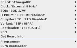 Wgrywanie bootloadera i kodu programu do Atmega88PA TQFP32 - Błędy w Arduino IDE