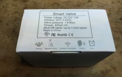 Smart Valve Box with Technical Details Close-up of Smart Valve box with technical specifications.