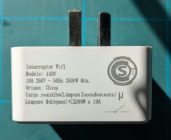 Akai Smart WiFi Plug with Specification Label Smart WiFi plug with label showing model and specifications.