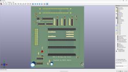 Screenshot of 3D Viewer showing a green PCB labeled “MM/1 Minibus Ver 3.0.3” with connectors and ICs.