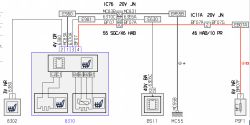 Schemat połączeń elektrycznych podgrzewanego fotela kierowcy i jego regulatora