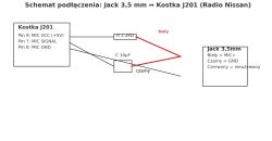 Nissan Juke – jak podłączyć oryginalny mikrofon podsufitki do radia Android (Jack 3,5 mm)?