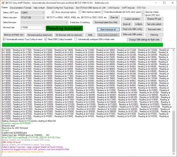 BK7231 Easy UART Flasher UI with “Reading success!” and memory dump log visible.