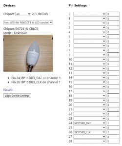 [BK7231N/CBLC5] Smart LED Alexa Lampe RGBCW GY E14 6W (Immax) - Änderung der Firmware