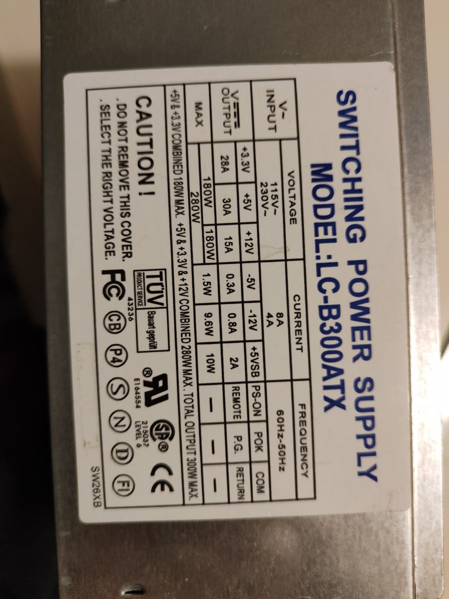 Zasilacz PC model: LC-B300ATX - Zanik napięcia przy obciążeniu