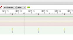Screenshot of UART signal analysis in a logic analyzer.