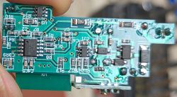 PTBLU-W Wifi Module with BL602 Chip on EAKCB-EWE-M Close-up view of the open PTBLU-W wifi module with visible BL602 chip on the EAKCB-EWE-M device's circuit board.