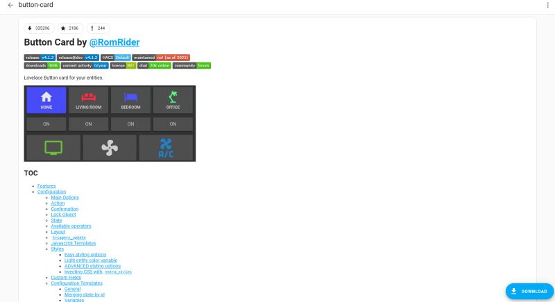 Home Assistant Community Store and Button-Card tutorial – custom buttons on the HA dashboard