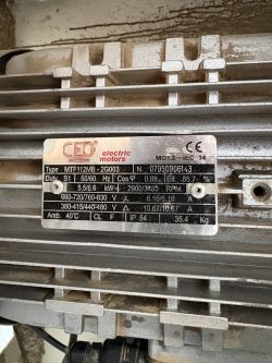 Tabliczka znamionowa silnika CEG MTF112MB-2G003 z danymi technicznymi