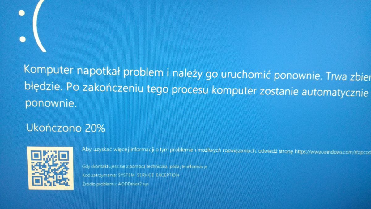 Aoddriver2 sys ошибка при запуске windows 10